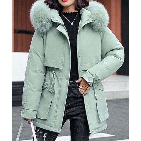Áo phao parka nữ lót lông cừu 3 lớp cực đẹp ấm Kanimi | BigBuy360 - bigbuy360.vn
