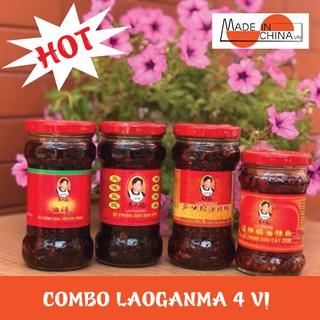 COMBO LAOGANMA 4 vị (Truyền thống, Thịt Gà, Đậu Đen và Cay Giòn)