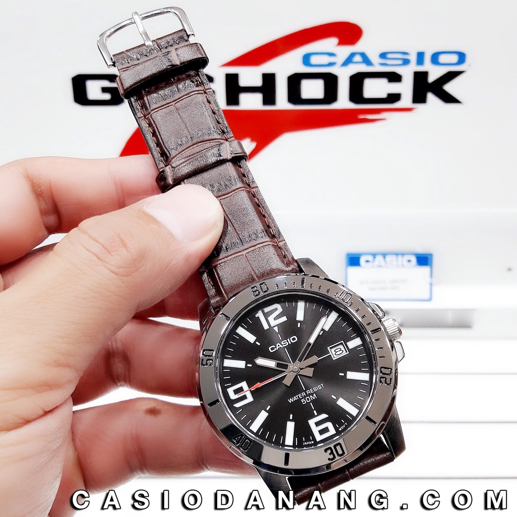 Đồng hồ nam dây da Casio Standard chính hãng Anh Khuê MTP-VD01L-1BVUDF (45mm)
