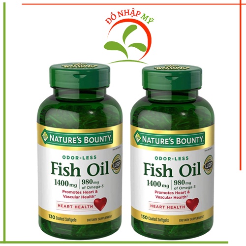 [chính hãng] Viên uống dầu cá trợ tim, sáng mắt Nature's Bounty Fish Oil 130 viên của MỸ