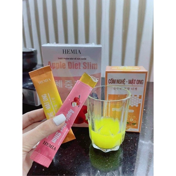 CỐM NGHỆ MẬT ONG HEMIA 8 GÓI GIẢM CÂN
