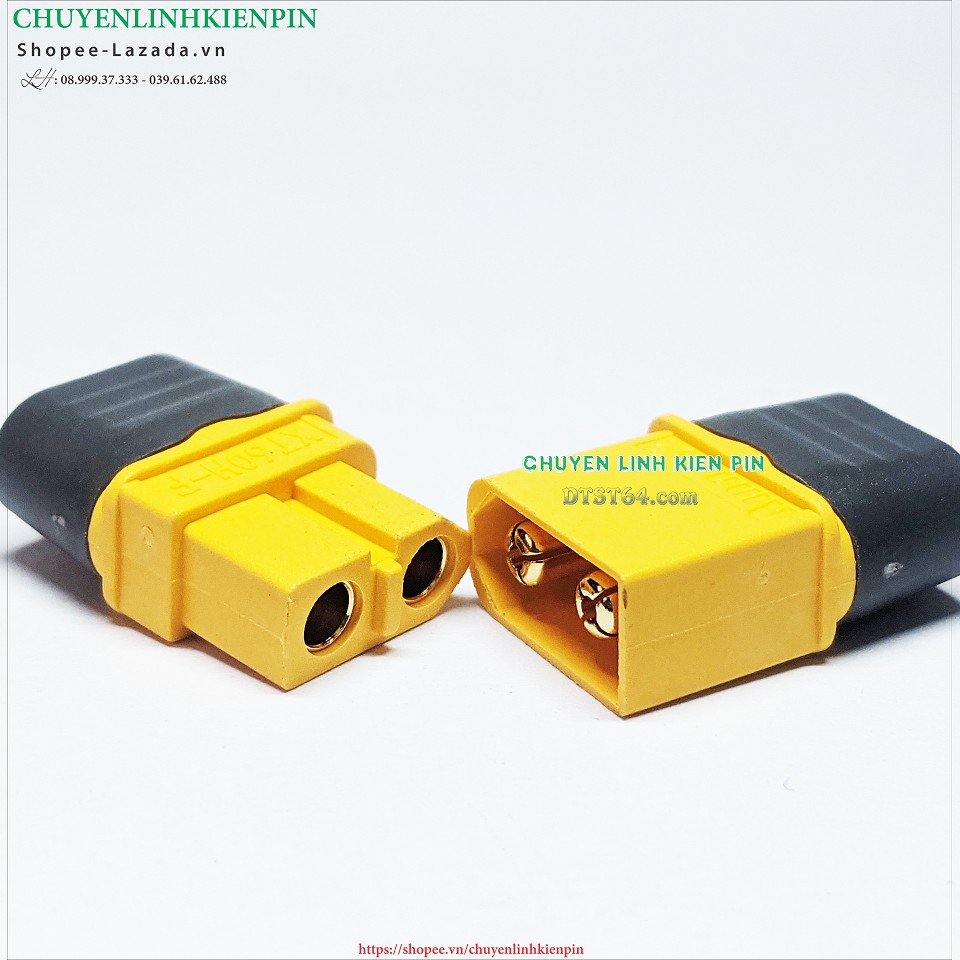 Jack cắm XT60 Amass Đồng nguyên chất (đực +cái) đầu nối nguồn điện cho thiết bị điện công suất lớn ( BL64_228 )