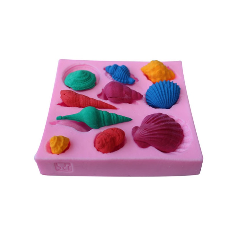 Khuôn Làm Bánh Chất Liệu Silicone Hình Vỏ Sò Dễ Thương