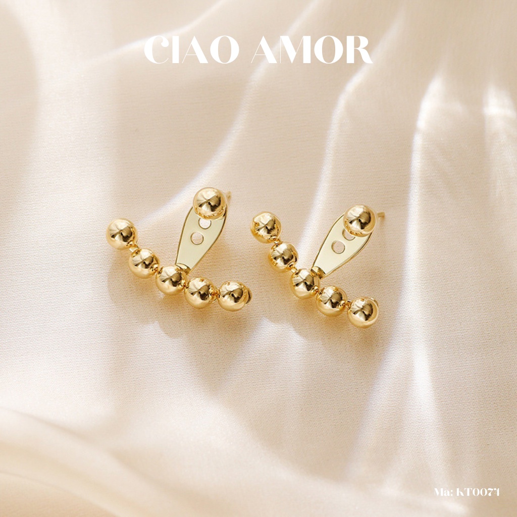 Khuyên tai nữ, bông tai chấm vòng trang sức Ciao Amor - Mã KT0074
