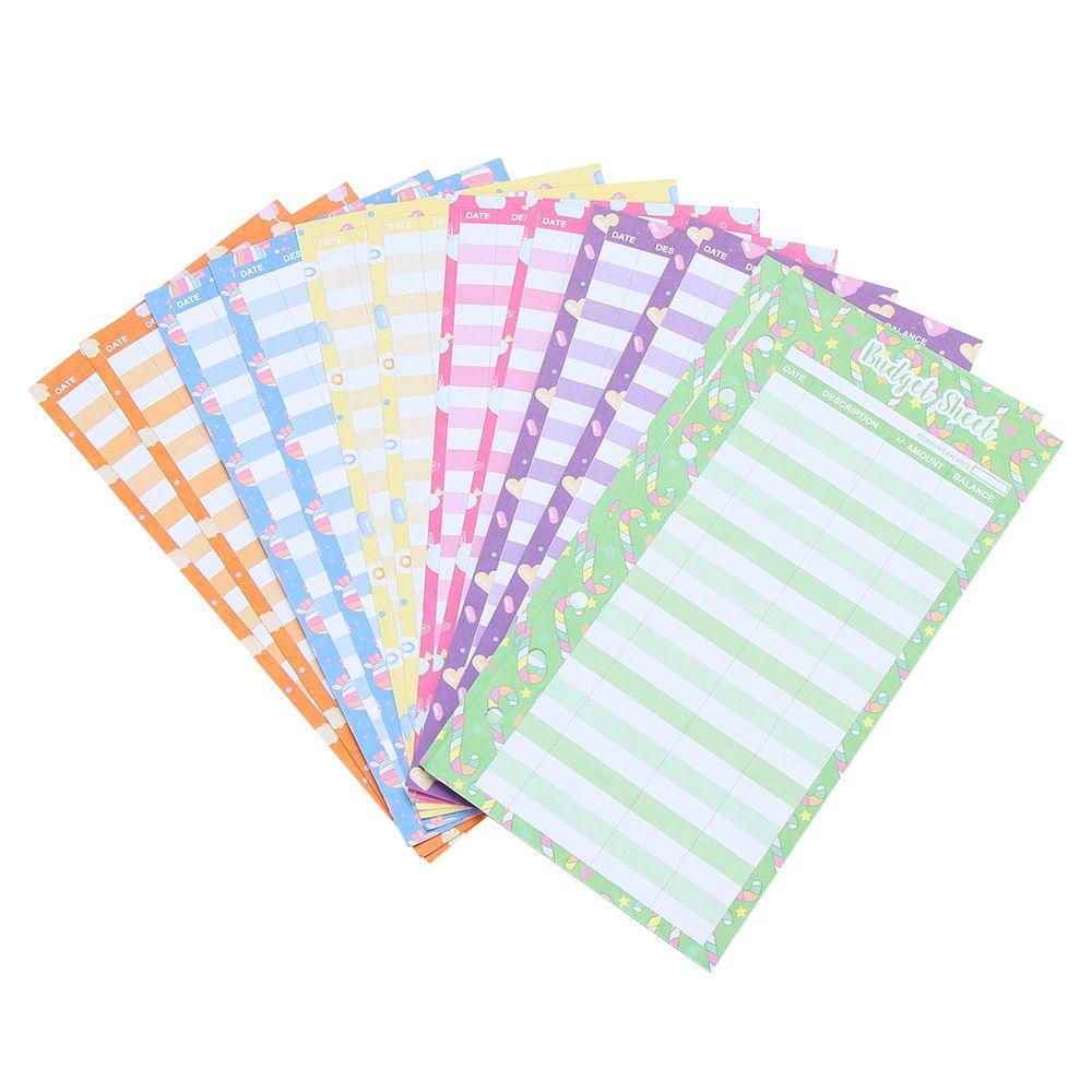 Set 12 Tấm Bìa Đựng Tài Liệu Ngân Hàng / Tiền Mặt 12 Ngăn In Họa Tiết Kẹo Ngọt Ngào