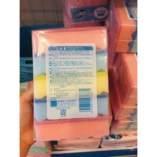 [Hàng Nhật] Set 5 miếng xốp rửa bát có 1 mặt ráp (mẫu mới)
