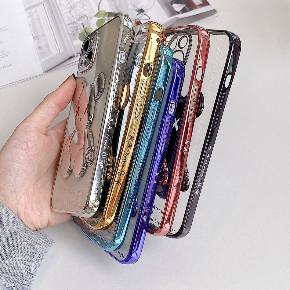 Ốp điện thoại màu trong suốt mạ viền bảo vệ ống kính máy ảnh cho iPhone 13 11 12 Pro Max 12Pro 13Pro Max 12 11 13 Promax | BigBuy360 - bigbuy360.vn