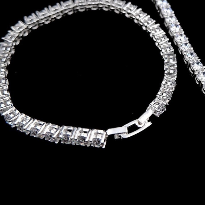 Lắc Tay BẠC Full Đá Tennis Tròn Tinh Tế Sang Trọng