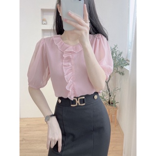 Áo sơ mi tơ bèo cúc ngọc