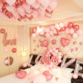 Set bóng cứới happy wedding Trang trí Ngày Cưới