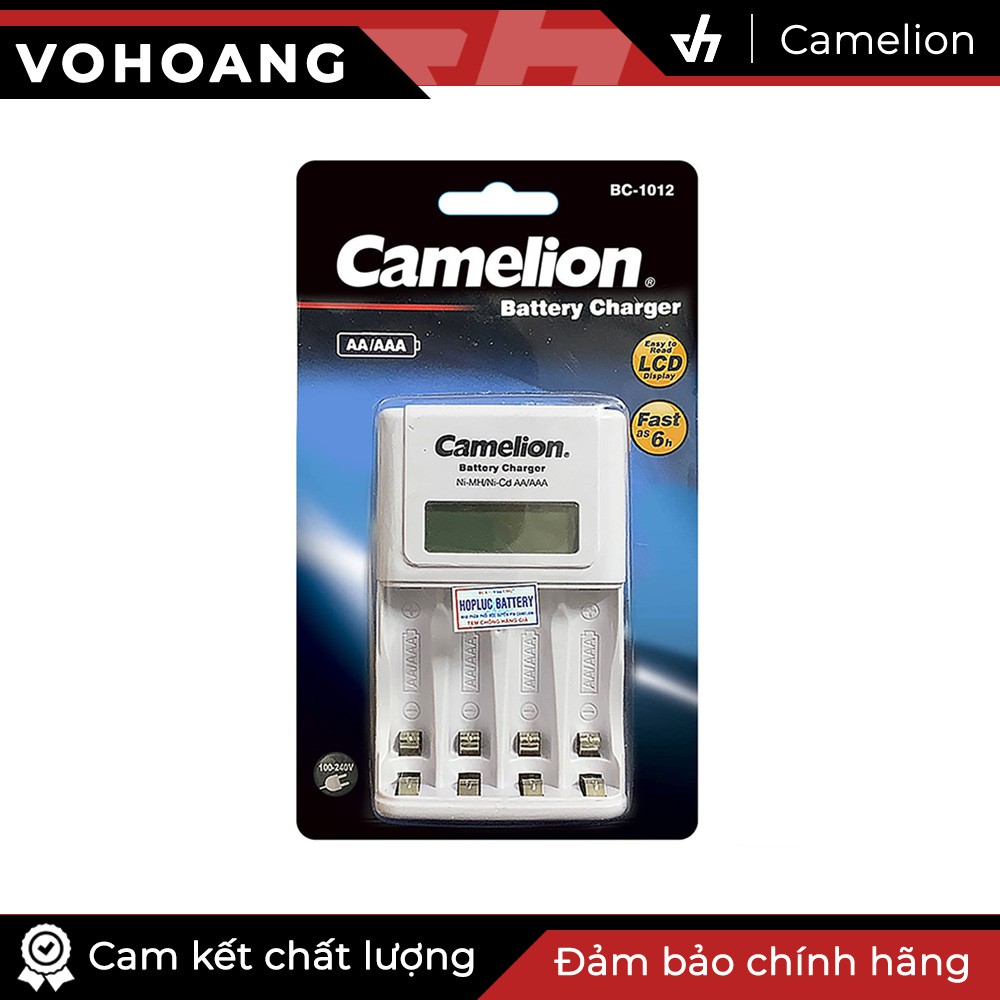 Bộ sạc pin Camelion 1012 có màn hình, tự ngắt sạc (Trắng)