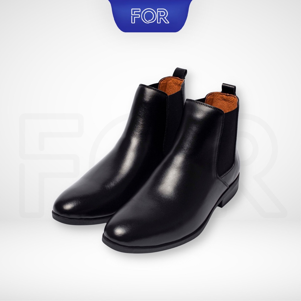 Giày chelsea boot FOR cao cổ da bò nguyên tấm đế cao su siêu nhẹ đi êm bảo hành 12 tháng CBF03