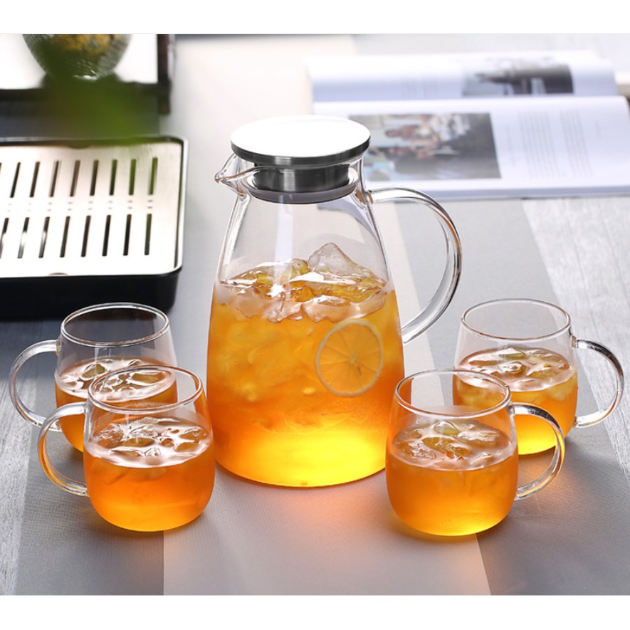 BÌNH VÀ LY THỦY TINH CHỊU NHIỆT TRONG SUỐT 2000ML, 1500ML