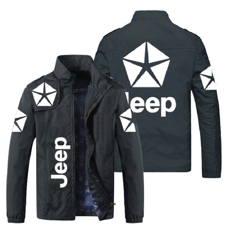 Áo Khoác Cardigan Màu Trơn In Logo Jeep Thời Trang Mùa Xuân Cho Nam