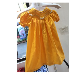Váy thô cam thêu daisy size 1-8 tuổi