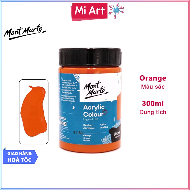 Màu Acrylic Mont Marte 300ml - Orange - Acrylic Colour Paint Signature 300ml (10.1oz) - MSCH3008