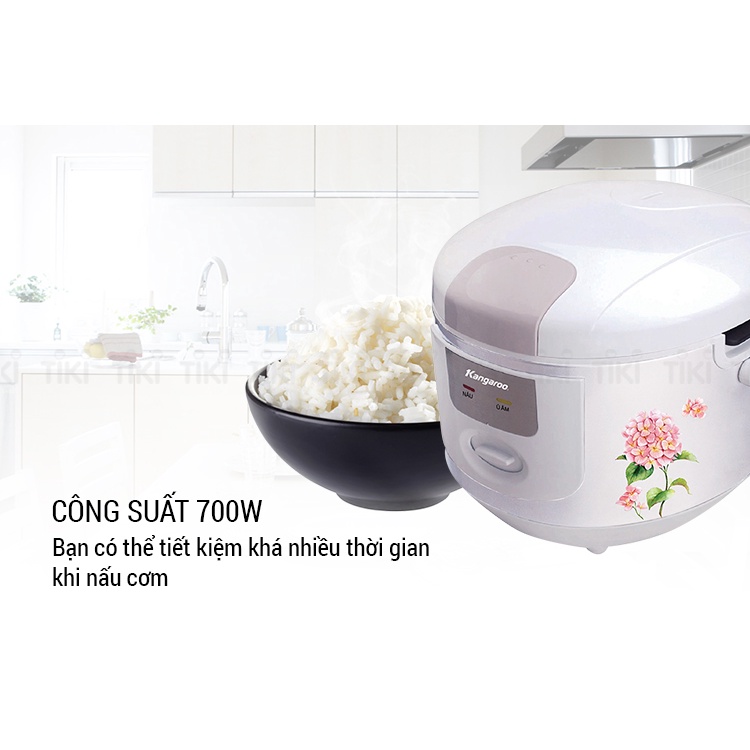 [Mã ELHADEV giảm 4% đơn 300K] Nồi cơm điện 1.8L Kangaroo KG11H