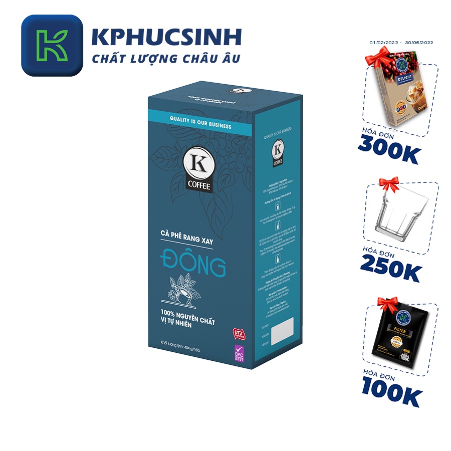 Cà phê rang xay xuất khẩu Đông 454g/hộp KPHUCSINH - Hàng Chính Hãng