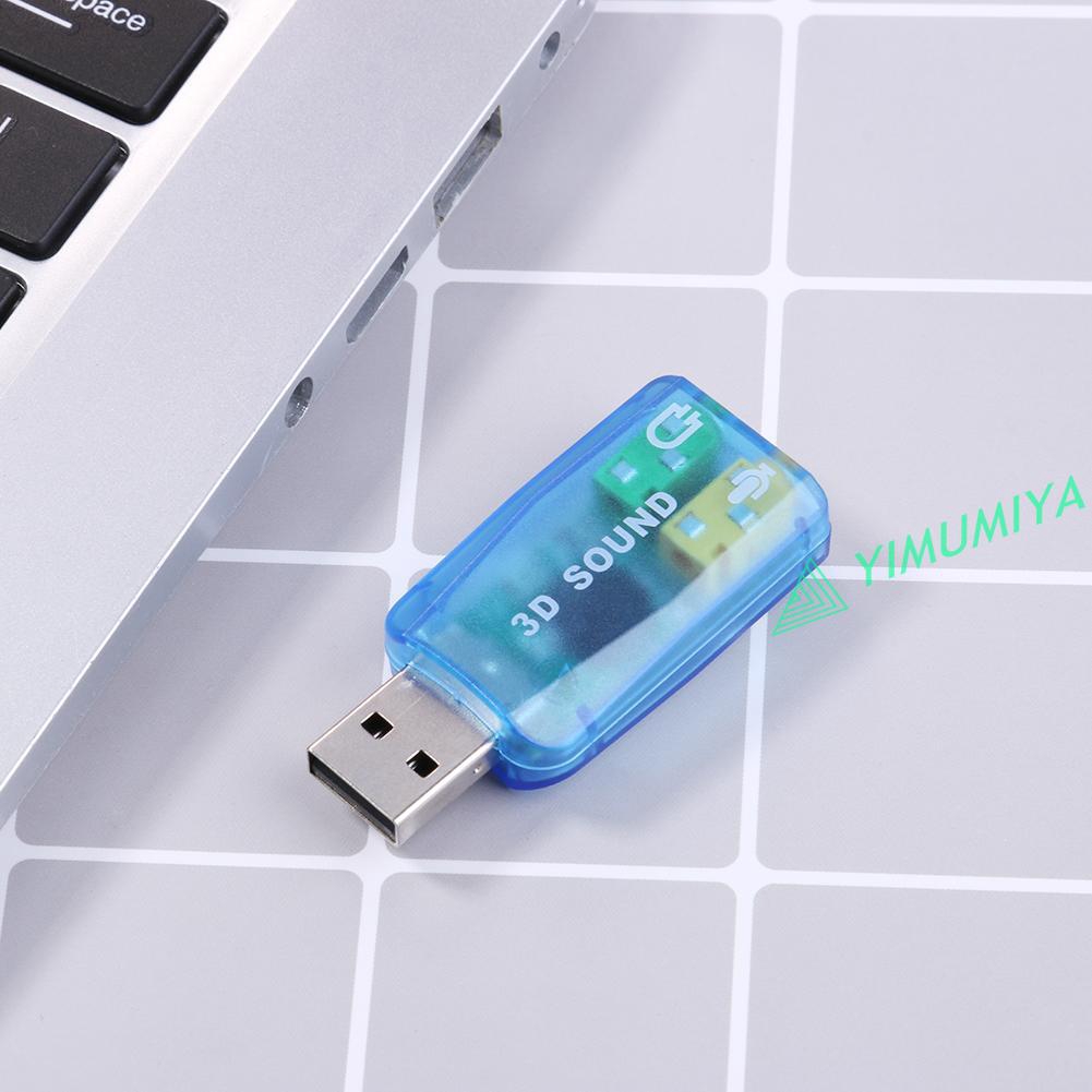 YI External USB Sound Card 3D Audio Headset Microphone Adapter for PC Desktop