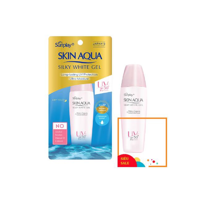 Gel chống nắng dưỡng da trắng mượt Sunplay Skin Aqua Silky White Gel SPF 50+, PA++++ 30g