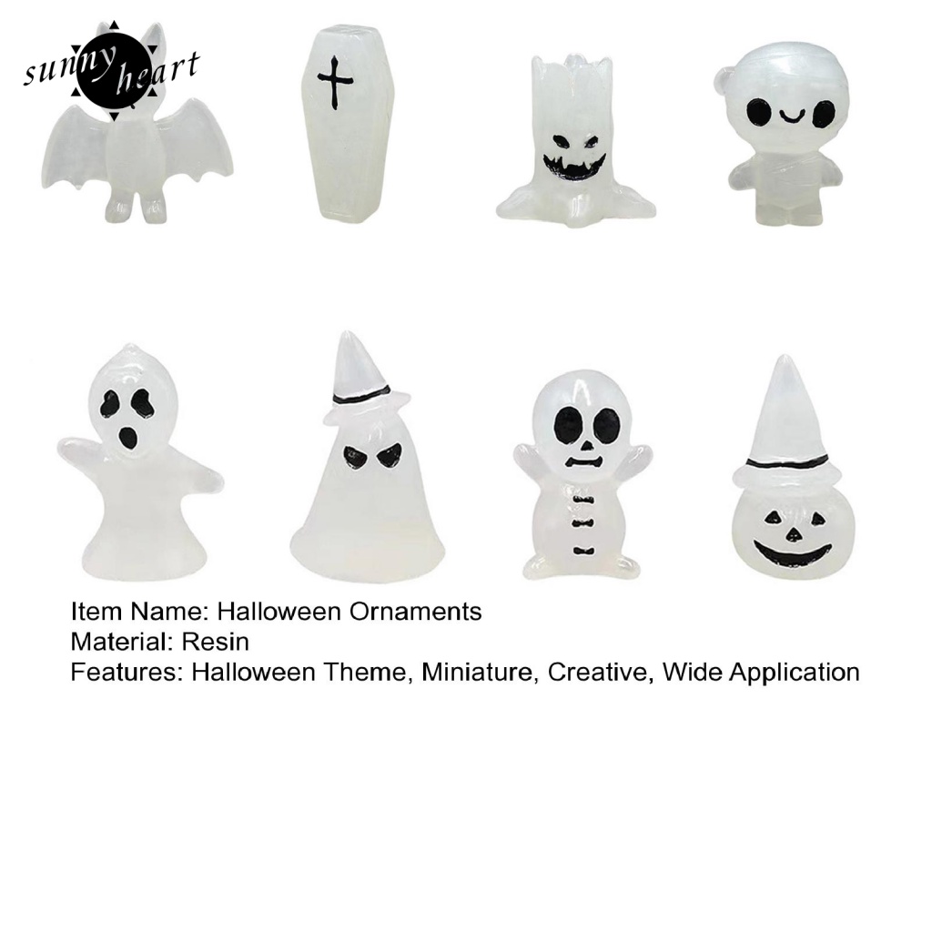 Set 8 Đồ trang trí Con Ma Dạ Quang Dùng Để Trang Trí Halloween Tiện Dụng