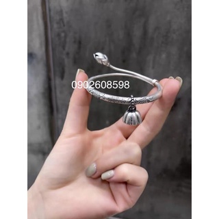 Treo đài sen bạc s925 ( dùng làm mặt dây chuyền hoặc xỏ vòng tay)