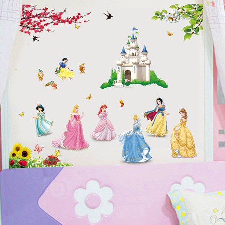 Tranh decal dán tường CÁC NÀNG CÔNG CHÚA DISNEY cho bé - Decal dán tường cho bé