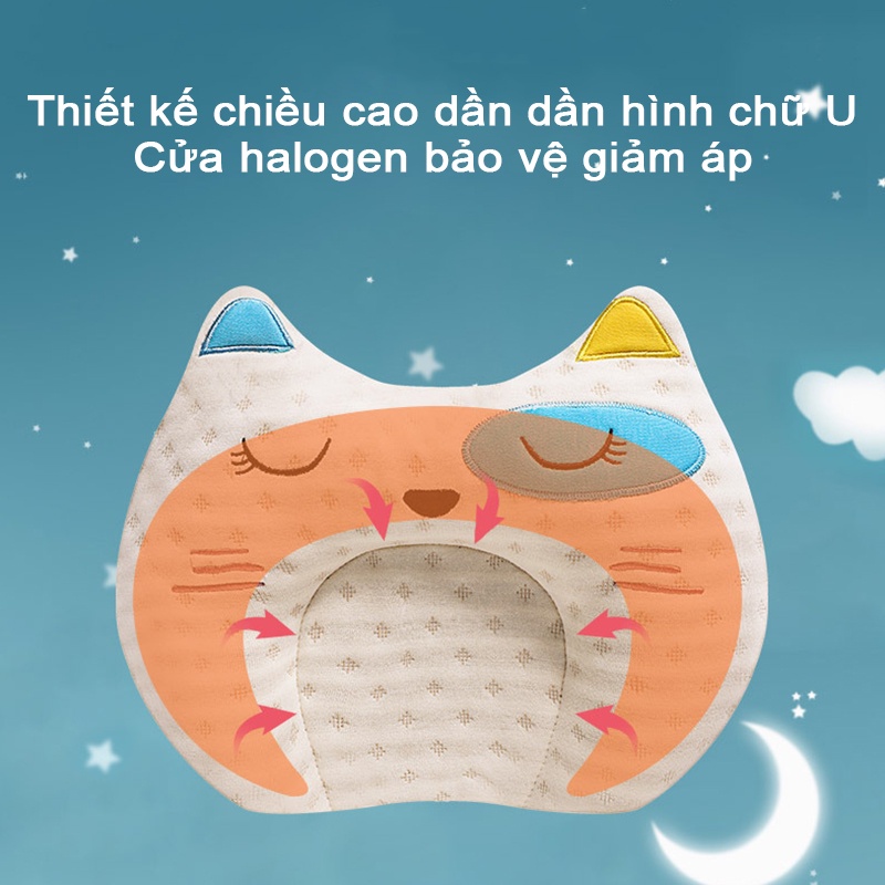 Gối định hình đầu cho trẻ sơ sinh tránh va chạm chăm sóc an toàn cho bé