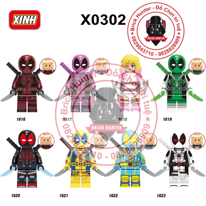 X0302 Marvel Superheroes minifigures đồ chơi lắp ráp mô hình nhân vật Deadpool các phiên bản