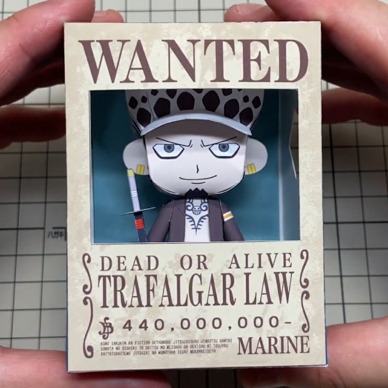 Mô hình giấy anime One Piece] chibi Trafalgar D. Water Law