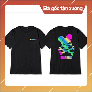 [RẺ VÔ ĐỊCH]  Áo Thun Phản Quang áo thun nam áo thun nữ unisex BAD HABITS Cotton 75% Rẻ Đẹp làm áo đôi áo nhóm