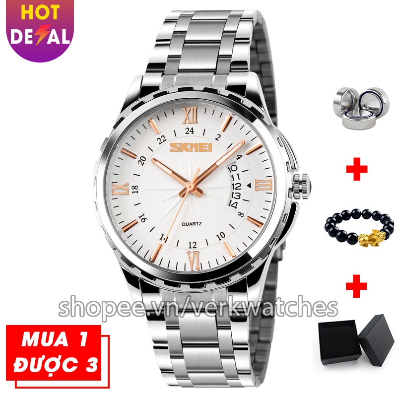 Đồng hồ nam cao cấp dây thép không gỉ chống nước SKMEI VK014 - Verk Watches