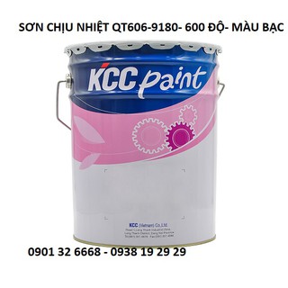 Sơn chịu nhiệt KCC 600 độ QT606 4Lit= màu bạc 9180