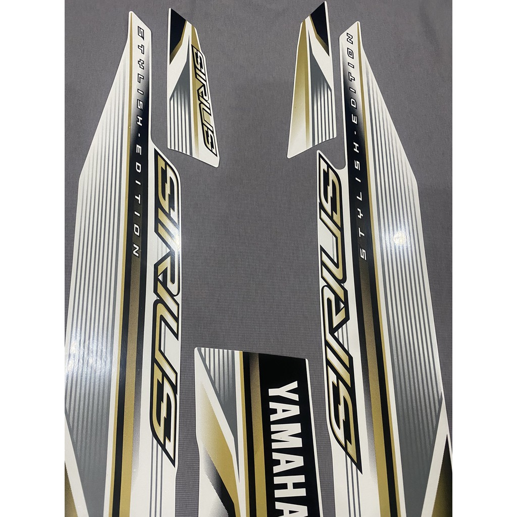 Nguyên bộ tem rời 3 lớp zin thái dán xe máy Yamaha sirius 2017 màu trắng