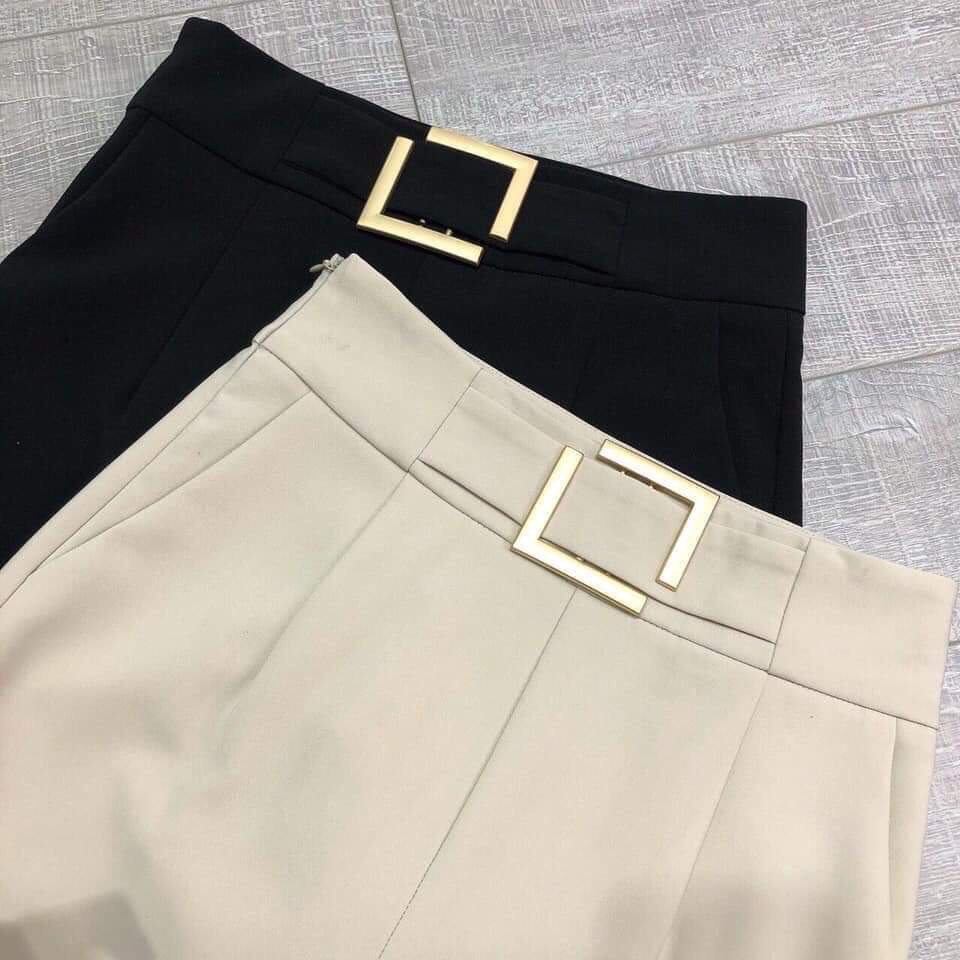 QUẦN BAGGY ĐAI VUÔNG CHẤT TUYẾT MƯA ĐỨNG FROM KHÔNG XÙ LÔNG 2 MÀU ĐEN KEM THỜI TRANG BANAMO QUẦN BAGGY ĐAI VUÔNG 834
