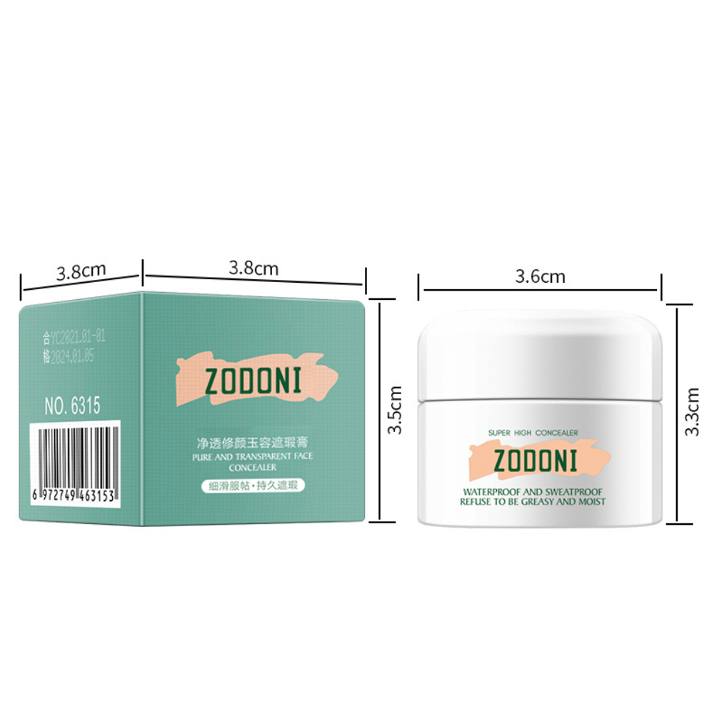 【New】 BODONI Clear Repair Jade Face Concealer Concealer Cover Dark Circles, Acne Marks and Spots Waterproof Three-color Foundation Cream 【n】