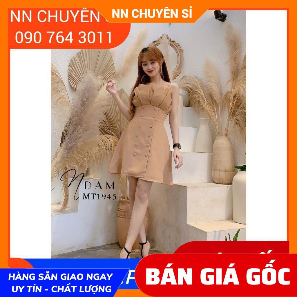 ĐẦM 2 DÂY NÚT DỌC NGỰC XẾP - ĐẦM DỰ TIỆC XẾP NGỰC PHỒNG MT1945 ⚡100% ẢNH THẬT⚡