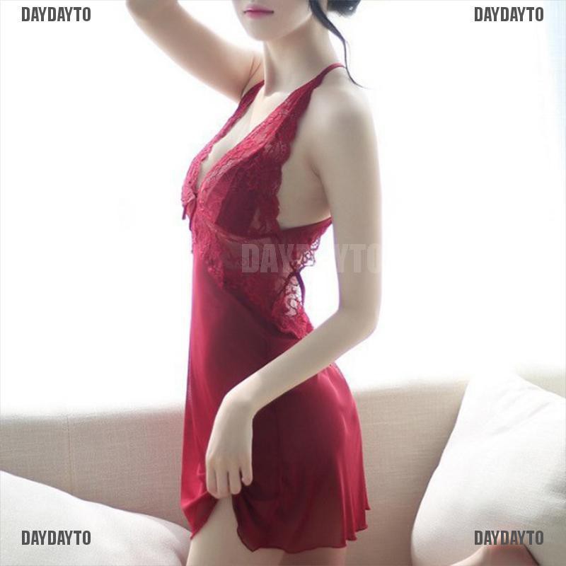 Đầm Ngủ Hai Dây Phối Ren Trong Suốt Gợi Cảm