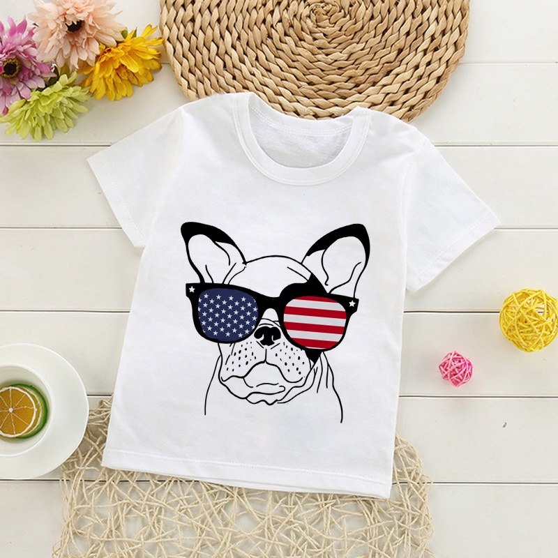 Áo Thun Tay Ngắn In Hình Chó Bull Hoạt Hình Trẻ Trung Cho Tuổi Teen