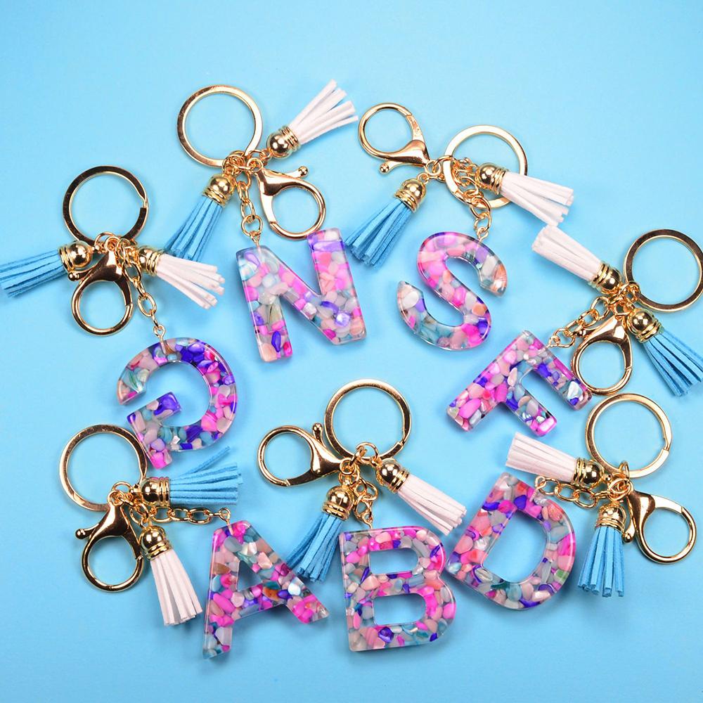 LANFY Móc Khóa Acrylic Hình Chữ Cái Từ A-Z