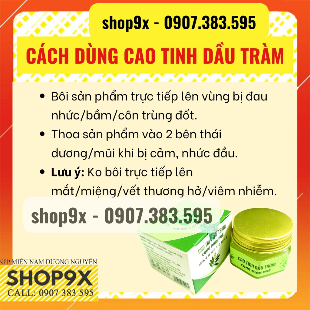 Đuổi Muỗi Cao Tràm Huế - Giảm Sưng Vết Muỗi Đốt - Tinh Dầu Tràm Cung Đình Huế 20gr  An Toàn Cho Bé 6 Tháng