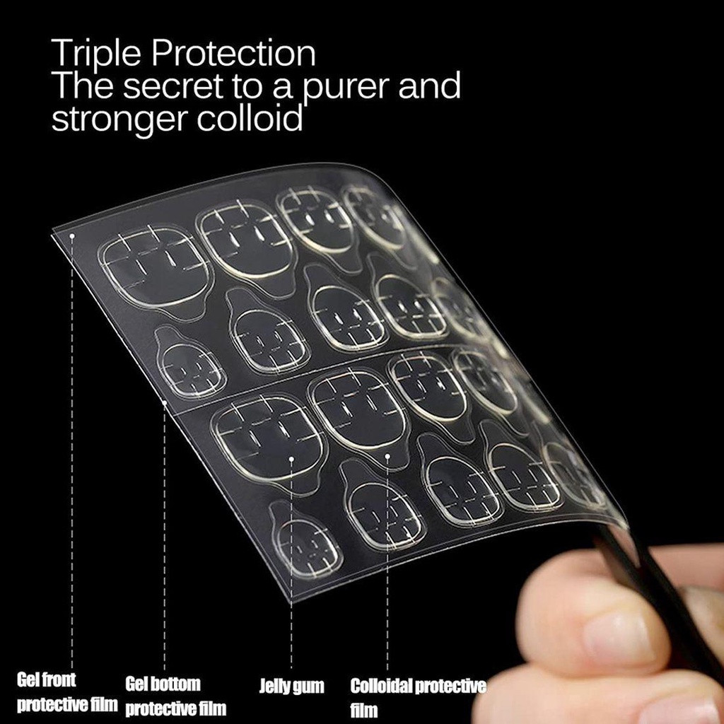 Set 10 Tấm Băng Keo Hai Mặt Dán Móng Tay Giả Chống Nước