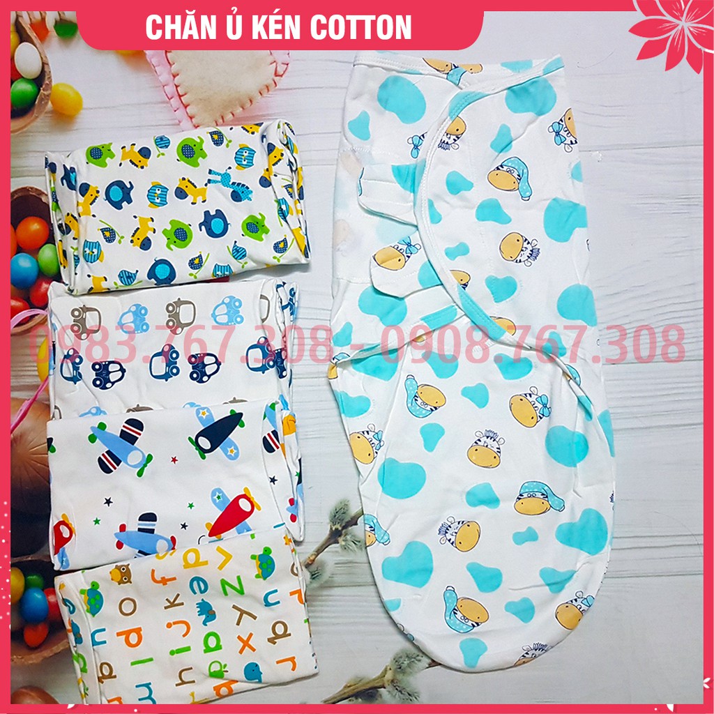 Chăn Ủ Quấn Cotton Cho Bé Sơ Sinh, Ủ Kén Giúp Chống Giật Mình Cho Bé - BTT00709