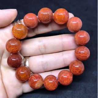 VÒNG TAY ĐÁ PHONG THỦY VÂN RỒNG ĐỎ 14LY