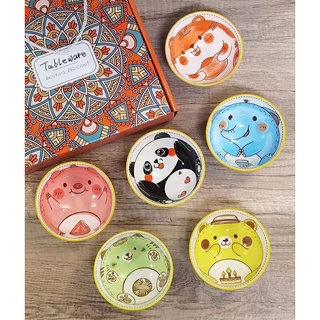 Set bát 6 chiếc hình thú cute, Hộp 6 bát thú đáng yêu, tặng kèm đũa - Huy Thắng