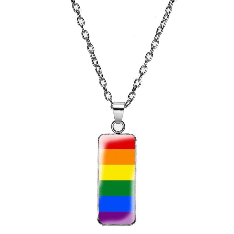 Vòng cổ Mặt Chữ Nhật Cầu Vồng LGBT