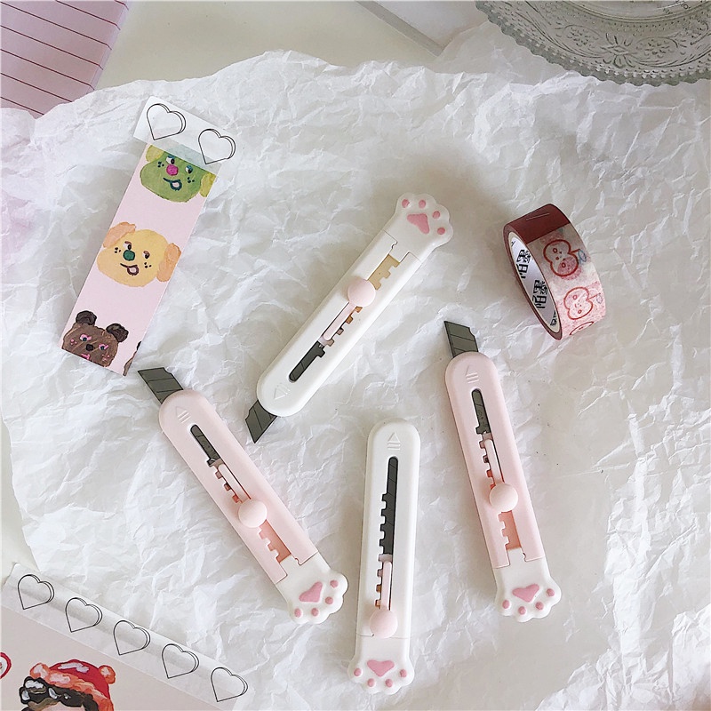 Dao rọc giấy mini chân mèo HAKI cute dễ thương loại tốt cao cấp