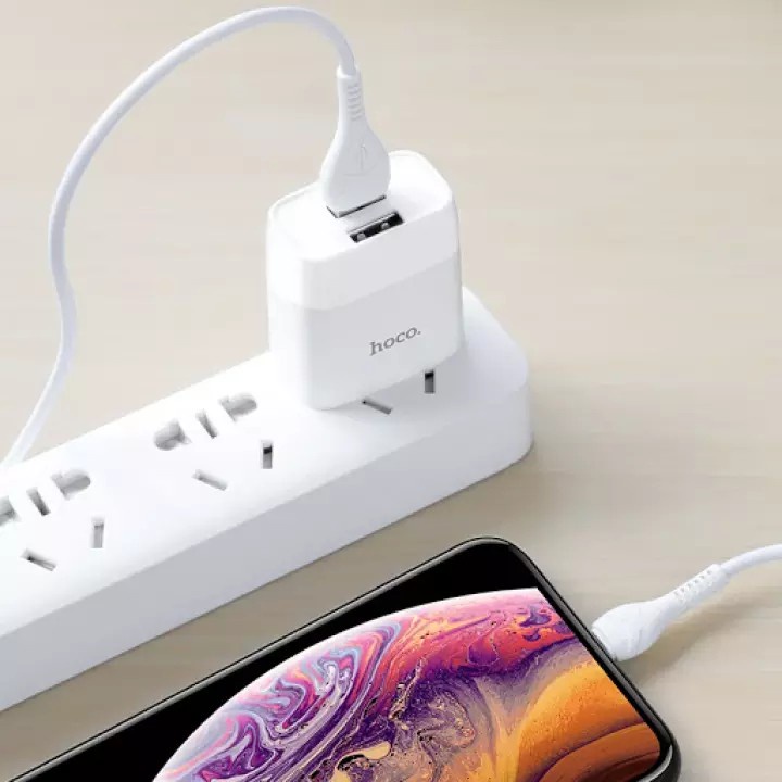 Bộ sạc nhanh cho điện Hoco C73A 2 cổng sạc 2.4A , Bảo Hành Chính Hãng 12 Tháng