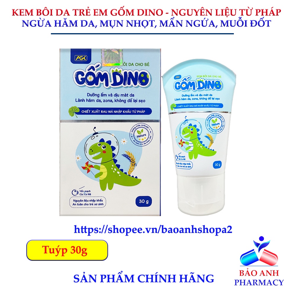 Kem bôi da cho bé GỐM DINO – Bôi hăm da, Zona, Côn trùng cắn, không để lại sẹo, Dưỡng ẩm, làm mát da – NL nhập khẩu Pháp