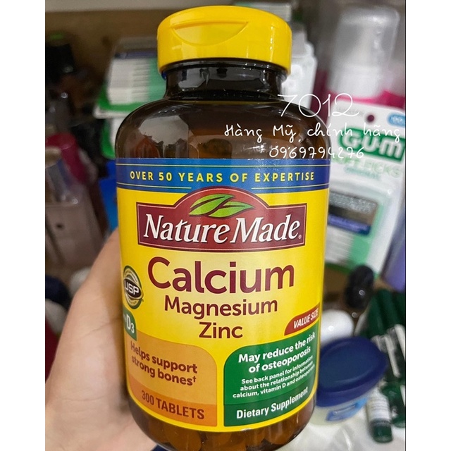 Viên uống Nature Made Calcium Magnesium Zinc With Vitamin D3 300 viên